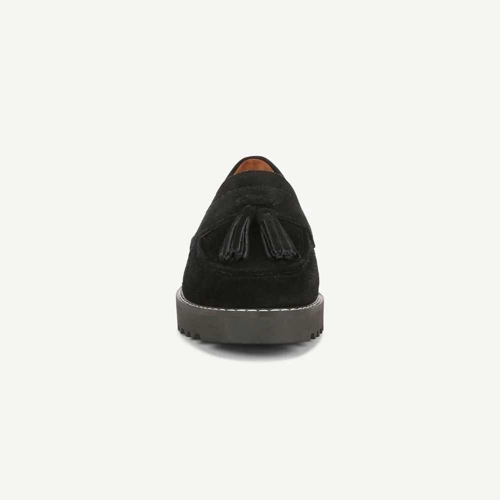 Franco Sarto CAROLYNN Tassel Loafer - Black Suede 6.5